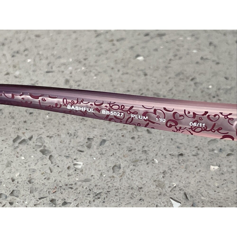 Bebe Eyeglasses Frames Only Bashful Bb5027 Plum 4… - image 8